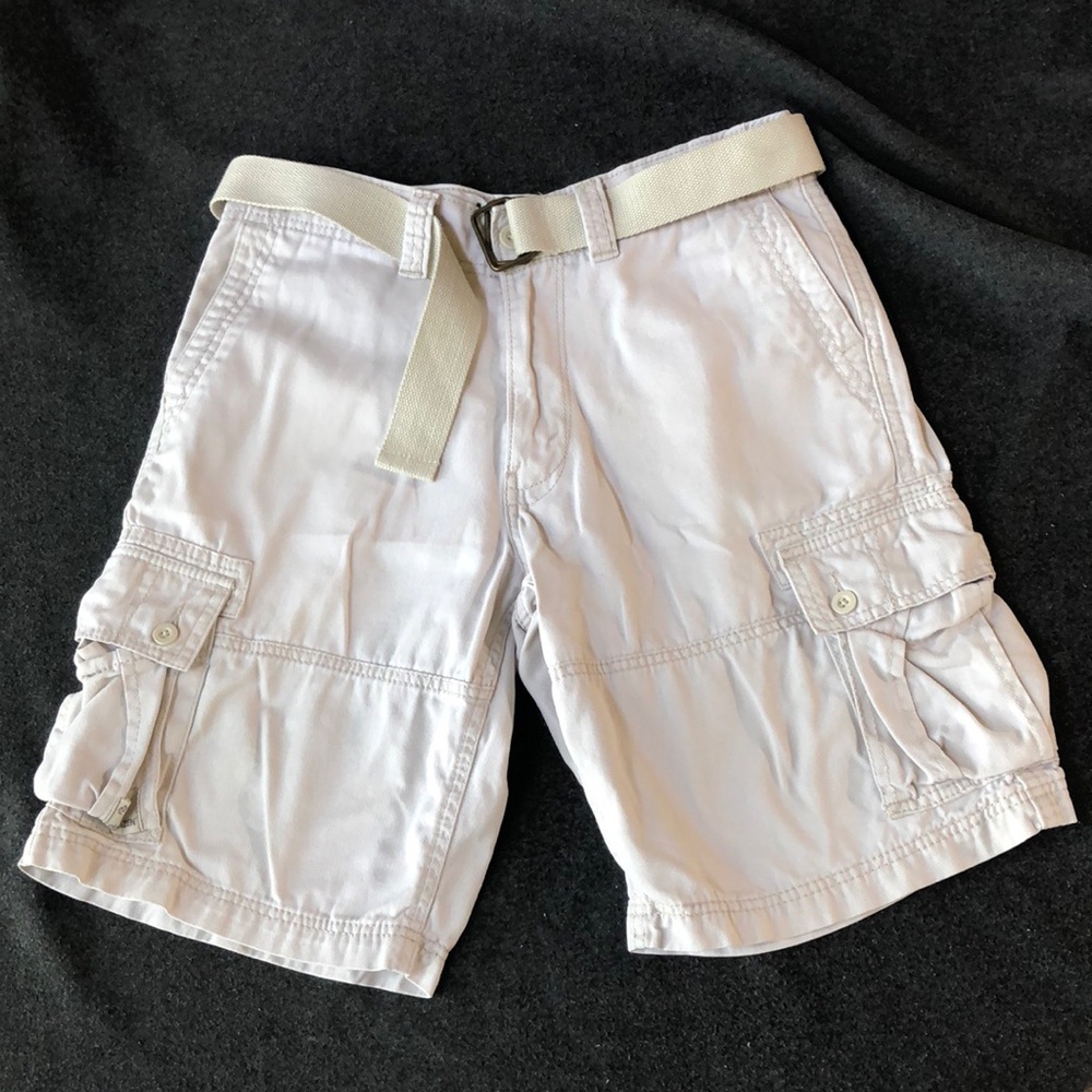 Levi’s Denizen Man’s 100% Cotton Cargo Shorts With Belt Light Khaki Size 30